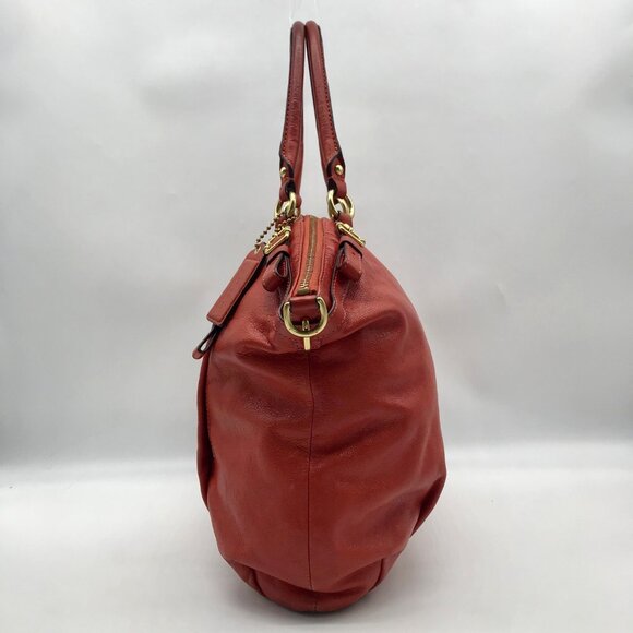 Coach Burnt Orange Leather Madison Lindsey Convertible Satchel 18641 - Picture 4 of 11